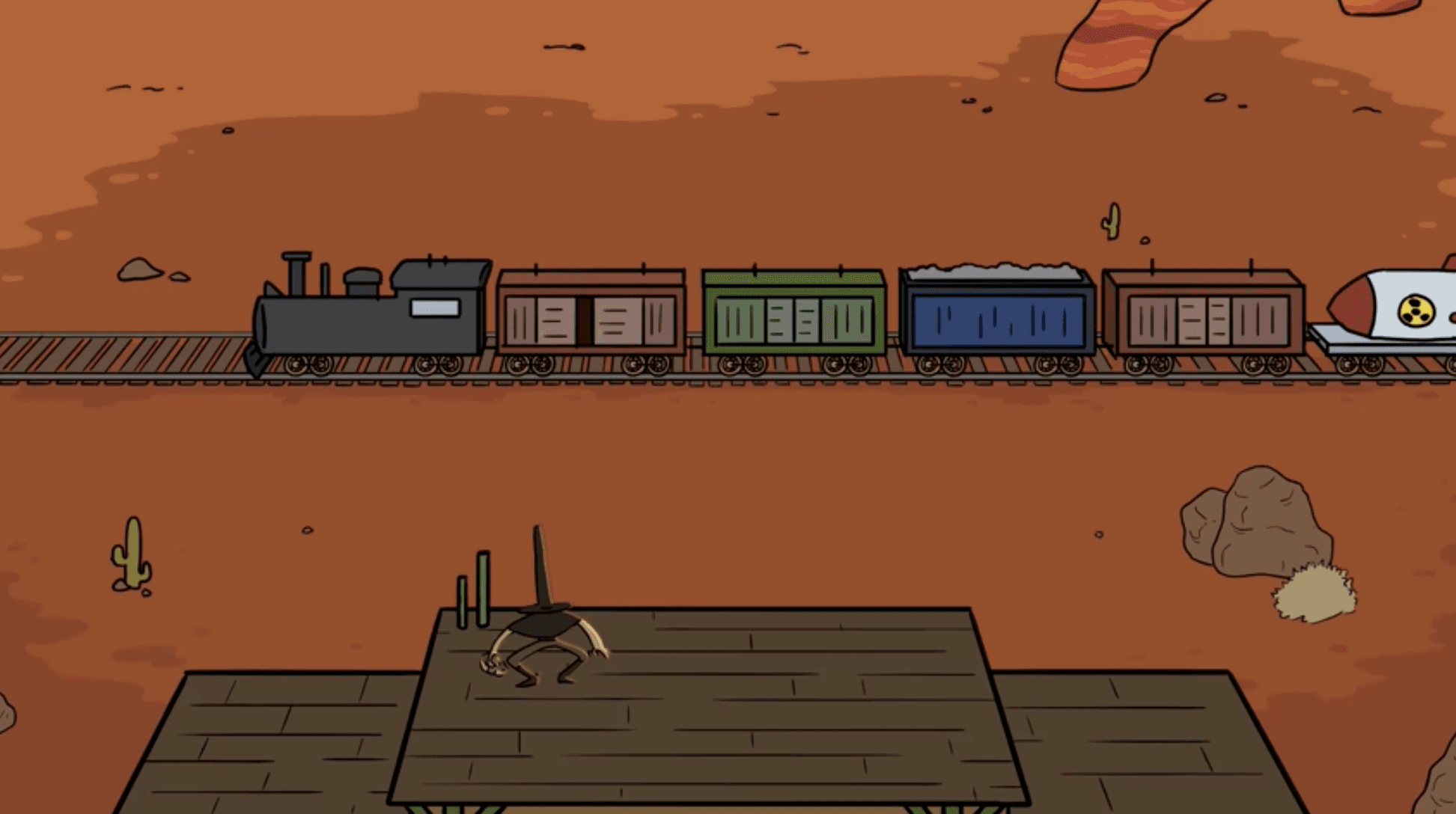 Still from BOB AND ROB ROB A TRAIN
