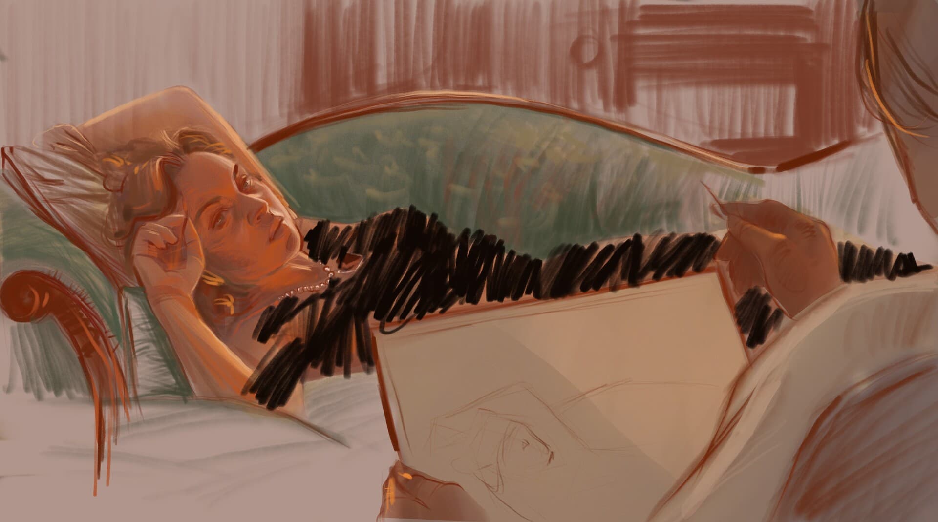 Still from Titanic, suitable version for Iranian families